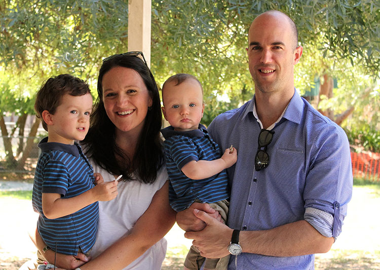 Stephen Price, with Bernadette and sons Kenneth and Ignatius